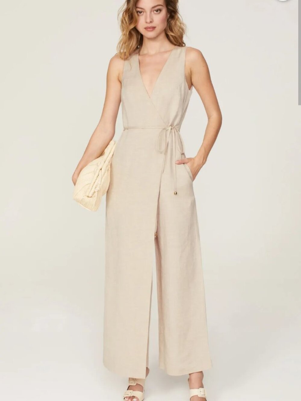 Rosetta Getty Oatmeal Apron Jumpsuit Size 14 MSRP $420